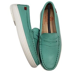 Marc Joseph | NIB Union St Turquoise Grainy Leather Preppy Chic Loafers Girl 12